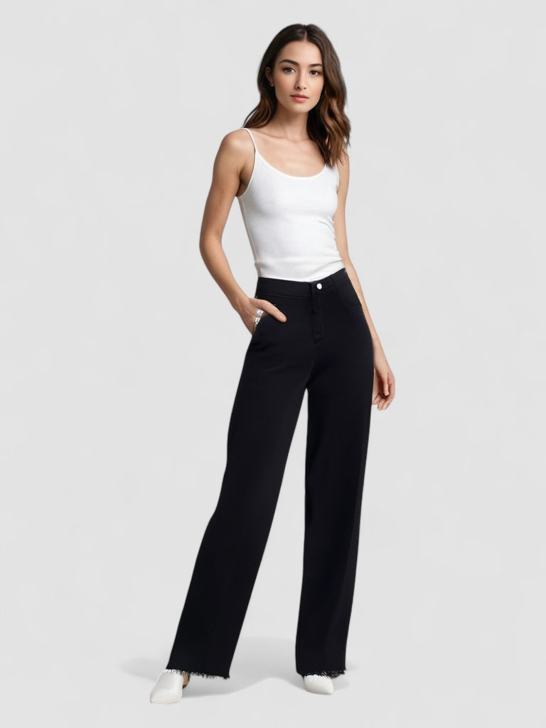 Kavea™ | Eleganta Svart Jeans med Rå Finish